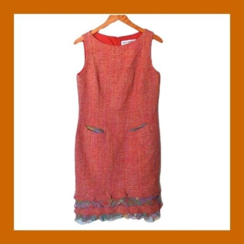 Vintage Mirabelle Tweed Silk Dress 8‎